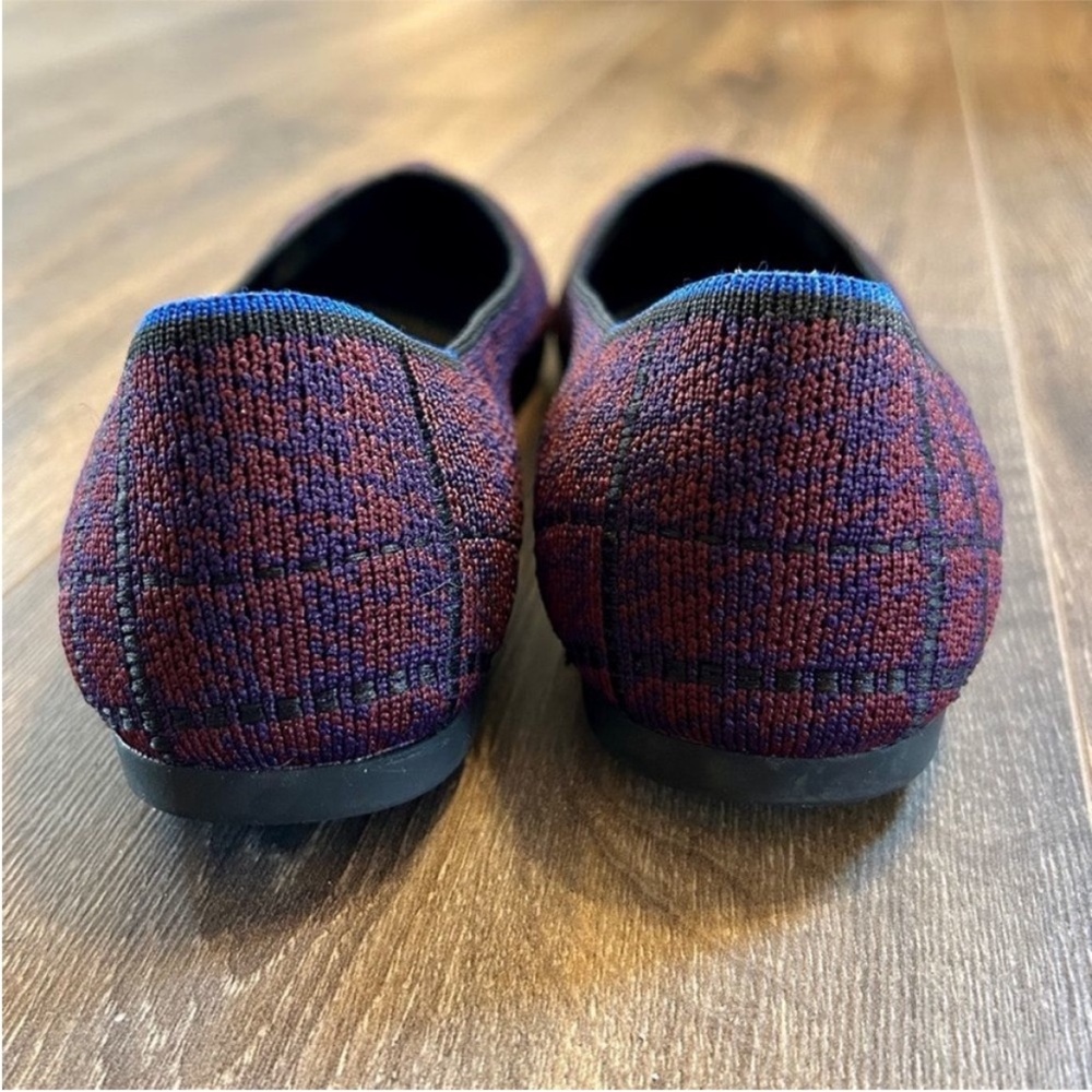 Rothy’s The Point Flats In Cranberry Plaid, Plum Purple Burgundy, Size 10 - Picture 7 of 10